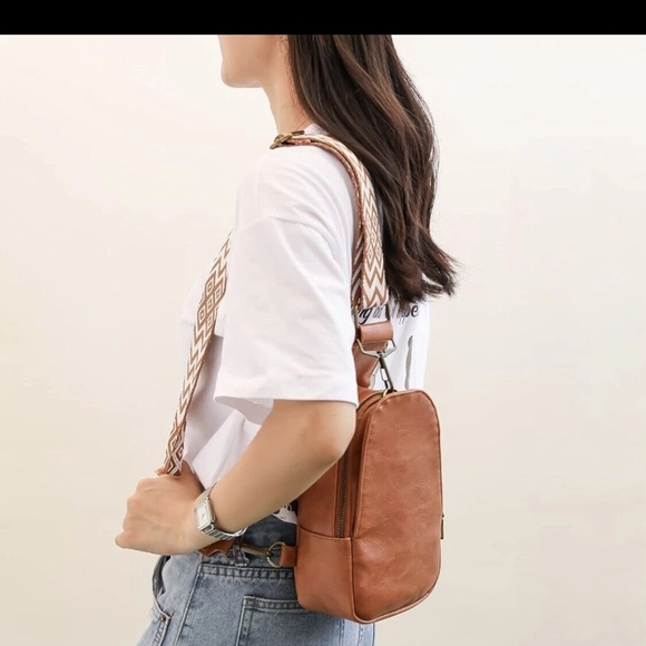 Anthropologie Tan Leather Crossbody Bag - Picture 13 of 14